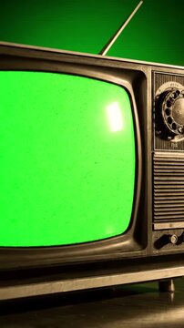 Green Screen vintage television set background with noise and static sepia tone you can replace the footage or picture want lkeyingr effect in ae check tutorials internet scene 2 distortion, overlay