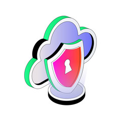 Editable design icon of cloud security