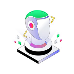 An editable design icon of ai robot technically