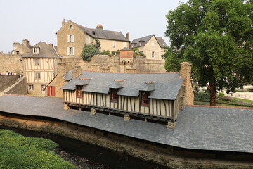 Bâtiment typique, vue de l'extérieur, ville de Vannes, département du Morbihan, Bretagne, France