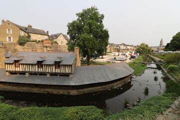 Bâtiment typique, vue de l'extérieur, ville de Vannes, département du Morbihan, Bretagne, France