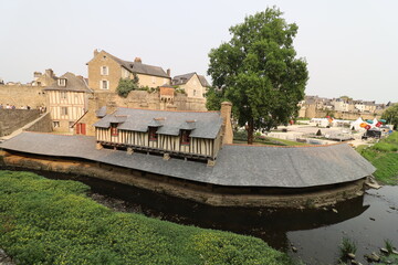 Bâtiment typique, vue de l'extérieur, ville de Vannes, département du Morbihan, Bretagne, France