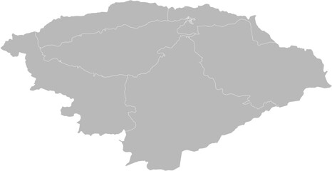 Issyk-Kul, kyrgyzstan – administrative vector map with district boundaries (Web Mercator projection, PPT-compatible & fully editable)