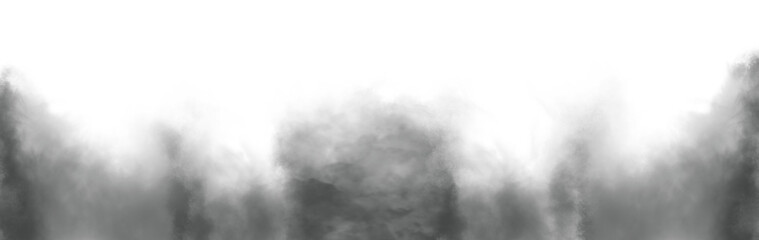PNG fog texture isolated on transparent background. Steam special effect. Realistic fire smoke or mist. Border from smoke. Design element. Misty effect text or space