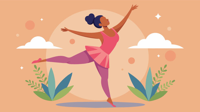 A dancer who shares her journey of overcoming body image struggles and finding joy and confidence through movement.. Vector illustration