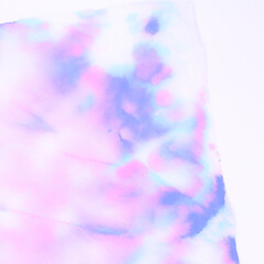 Pale Unique Abstract. Pale Dyeing Fabric. Tye Dye