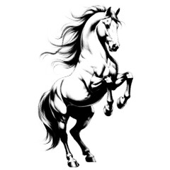 Horse vintage y2k halftone art, horse halftone stipple brutalist retro vector png with transparent background, bloom 2000s aesthetic photocopy effect tattoo