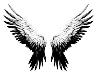 Angel Wings vintage y2k halftone art, angel wings halftone stipple brutalist retro vector png with transparent background, bloom 2000s aesthetic photocopy effect tattoo