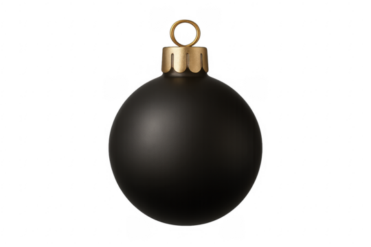 Black christmas ornament decoration with golden cap