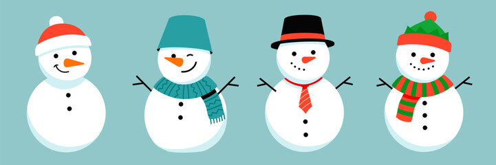 Naklejka na ściany i meble Snowman vector. Snow man vector cartoon Naklejka na ściany i meble Snowman vector. Snow man vector cartoon