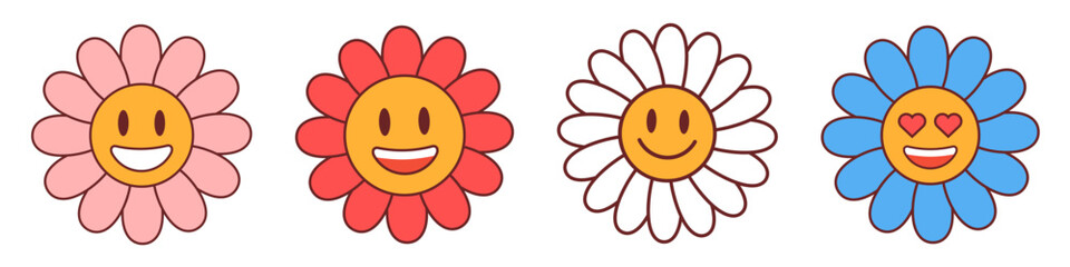 Flower smile. Flower smile face icon