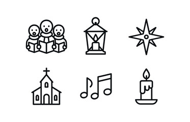 Fototapeta premium Christmas celebration icons for holiday design and decoration projects