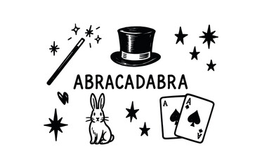 Fototapeta premium Magic show icon set for entertainment and design projects