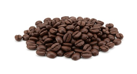 Naklejka premium Pile of Freshly Roasted Coffee Beans for a Perfect Morning Brew and Aromatic Pleasure