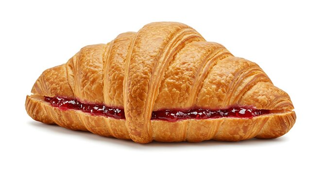 Crisp croissant filled with fresh, sweet berry jam, perfect for breakfast - Powered by Adobe