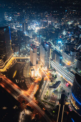 横浜ランドマークタワーから望む桜木町方面の夜景