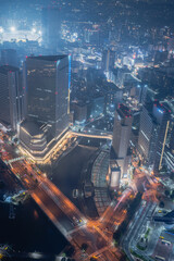 横浜ランドマークタワーから望む桜木町方面の夜景