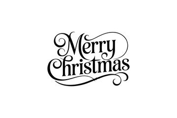 Merry Christmas Festive Typography on Transparent Background