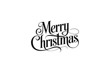 Merry Christmas Festive Typography on Transparent Background