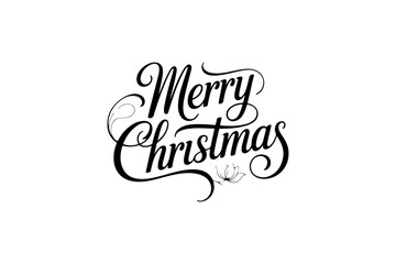 Merry Christmas Festive Typography on Transparent Background