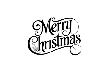 Merry Christmas Festive Typography on Transparent Background