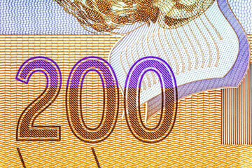 Albania 200 Leke 2017 Banknotes.Naim Frasheri one of the most distinguished writers of the Albanian Renaissance.On the back is Naim Frasheri's house.Bonistics.World money collection.