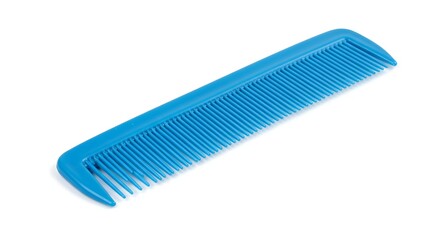 Blue Comb Isolated on White Background Hair Care and Personal Grooming