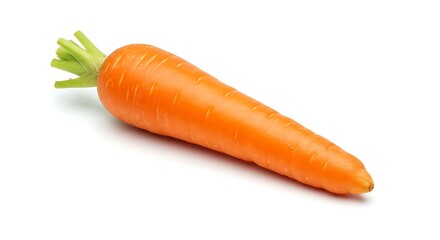 Fresh Organic Carrot Isolated on White Background, Healthy Root Vegetable for Cooking