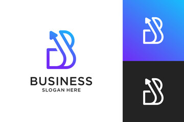 Abstract letter B arrow logo design. Modern icon usable for business, financial and branding.