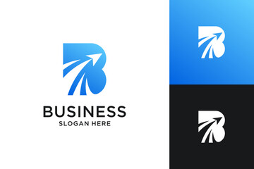 Abstract letter B arrow logo design. Modern icon usable for business, financial and branding.