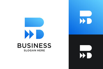 Fototapeta premium Abstract letter B arrow logo design. Modern icon usable for business, financial and branding.