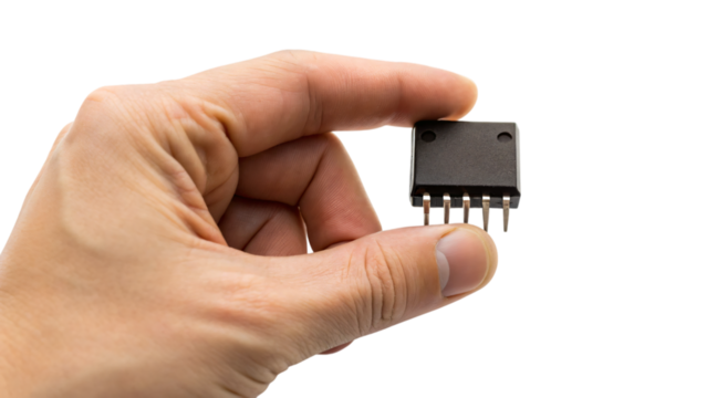 hand holding op-amp isolated