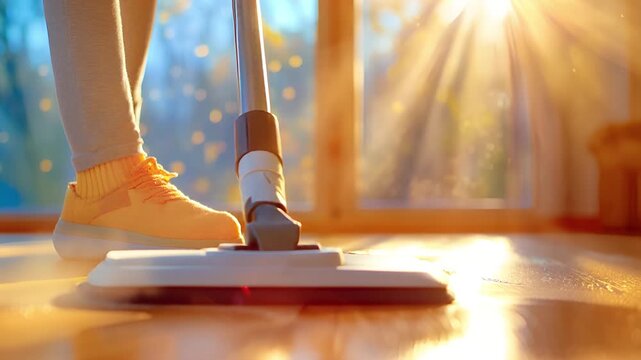 Old vintage wooden interior room featuring a white light illuminating a statue of a woman, a man, and a girl, all brown objects near a book