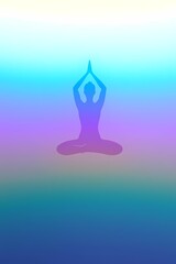 Obraz premium smooth gradient transition with seamless color blending of a person sitting in a yoga pose.