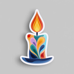 Colorful candle flame providing light and hope concept