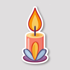 Burning decorative candle illustration for spiritual light