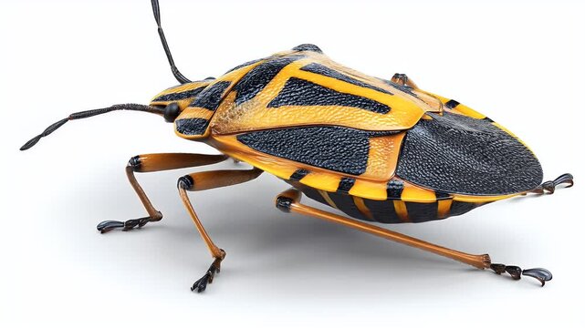 Detailed Macro Shot of a Colorful Shield Bug.