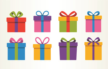 Colorful assortment of gift boxes for festive occasions and celebrations