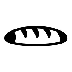 A simple monochrome cartoon style illustration of a loaf of bread, artistic rendering
