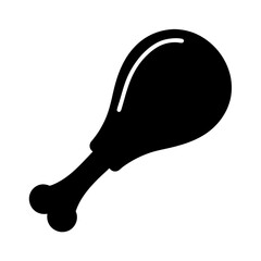 Silhouette of a chicken drumstick, a single serving of poultry