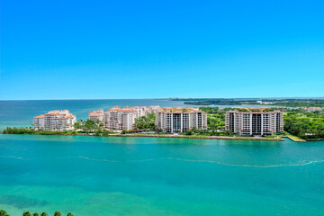 Fisher Island Miami Beach aerial view