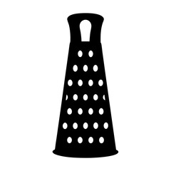 Monochrome Silhouette Illustration of a Grater Utensil Used in Cooking and Food Preparation