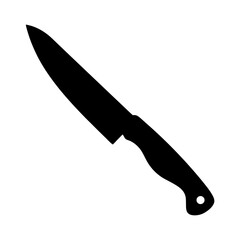 Silhouette of a sharp kitchen knife with ergonomic handle for cooking tasks