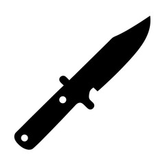 Stylized black silhouette illustration of a fighting knife with a full tang