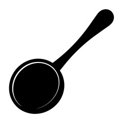 Simple black and white silhouette of a spoon kitchen utensil food preparation
