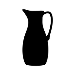 A silhouette of a pitcher on a white background in minimalist style