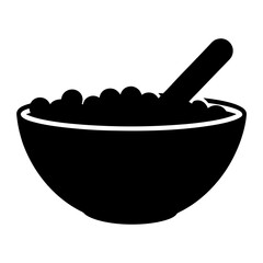A Bowl of Deliciousness with a Spoon Culinary Vector Graphic