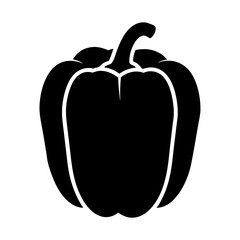 Stylized silhouette of a bell pepper, vibrant and bold illustration