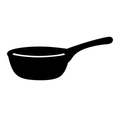 Simple black and white illustration of a ladle with a curved handle