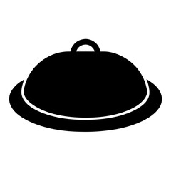Elegant Black Serving Cloche Silhouette with Handle for Fine Dining Experiences